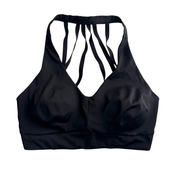 Athleta Sports Bra Hyper Focused Strappy Crossback Black 34D/DD - Picture 1 of 6